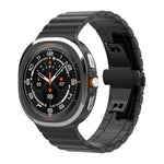 xDfind Ein-Perlen-Uhrenarmband aus massivem Edelstahl mit Bambus-Elementen, passend für Samsung Galaxy Watch8 / Watch8 Classic (22 mm), Samsung Galaxy Watch 7 / 6 / 5 / FE (20 mm) und Samsung Galaxy Fit3 SM-R390 (18 mm).