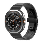 xDfind Ein-Perlen-Uhrenarmband aus massivem Edelstahl mit Bambus-Elementen, passend für Samsung Galaxy Watch8 / Watch8 Classic (22 mm), Samsung Galaxy Watch 7 / 6 / 5 / FE (20 mm) und Samsung Galaxy Fit3 SM-R390 (18 mm).