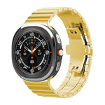 xDfind Ein-Perlen-Uhrenarmband aus massivem Edelstahl mit Bambus-Elementen, passend für Samsung Galaxy Watch8 / Watch8 Classic (22 mm), Samsung Galaxy Watch 7 / 6 / 5 / FE (20 mm) und Samsung Galaxy Fit3 SM-R390 (18 mm).