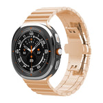 xDfind Ein-Perlen-Uhrenarmband aus massivem Edelstahl mit Bambus-Elementen, passend für Samsung Galaxy Watch8 / Watch8 Classic (22 mm), Samsung Galaxy Watch 7 / 6 / 5 / FE (20 mm) und Samsung Galaxy Fit3 SM-R390 (18 mm).