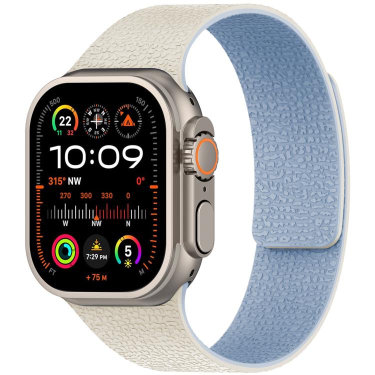 xDfind Magnetisches Silikon-Uhrenarmband mit Litschi-Textur, für Apple Watch 42 / 44 / 45 / 46 / 49 mm, für Apple Watch 38 / 40 / 41 / S10 42 mm