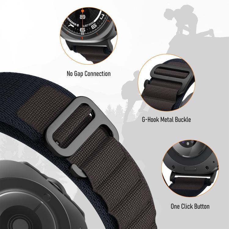 xDfind Schwarzes Nylon-Uhrenarmband mit Schnalle, passend für Samsung Galaxy Watch Ultra 47 mm / Ultra 2025 und Samsung Galaxy Watch8 / 8 Classic
