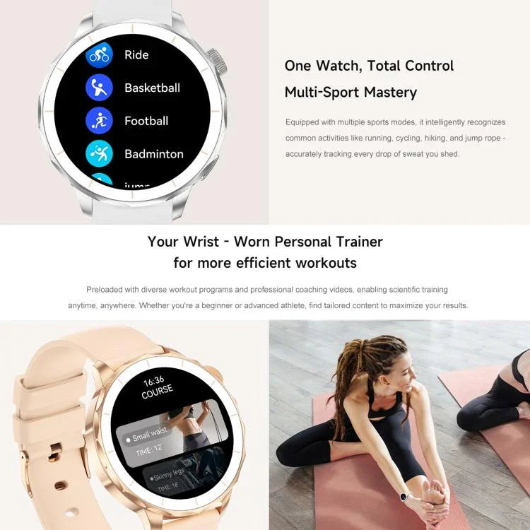 HD X2 Mini Smartwatch mit 1,32 Zoll AMOLED-Bildschirm, IP68 wasserdicht, unterstützt Bluetooth-Anrufe