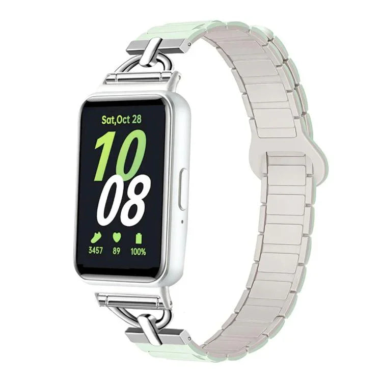 D-förmiges magnetisches Silikon-Uhrenarmband mit drei Perlen, für Samsung Galaxy Fit3