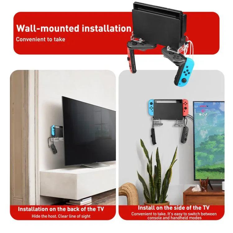 Für Nintendo Switch 1 / 2 Acryl-Wandhalterung, geteilt, symmetrisch