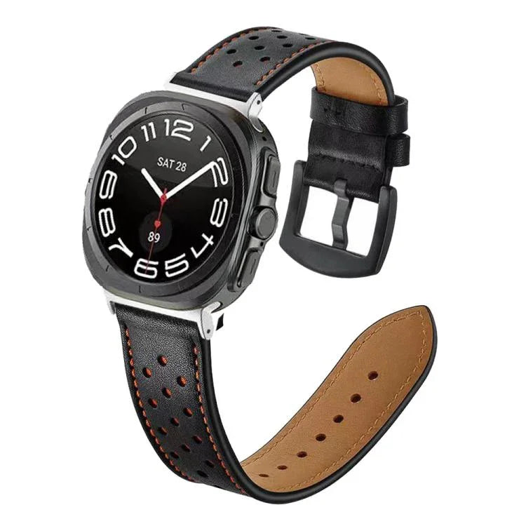 Retro-Lederarmband mit Löchern, für Samsung Galaxy Watch Ultra 47 mm / Ultra 2025