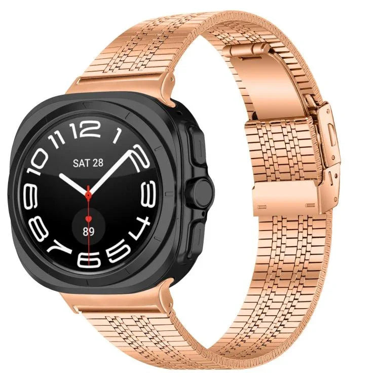 Edelstahl-Uhrenarmband mit Schildkrötenverschluss und fünf Perlen, für Samsung Galaxy Watch Ultra 47 mm / Ultra 2025