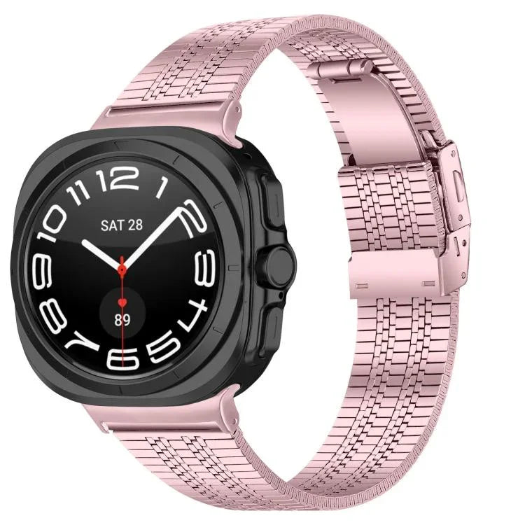 Edelstahl-Uhrenarmband mit Schildkrötenverschluss und fünf Perlen, für Samsung Galaxy Watch Ultra 47 mm / Ultra 2025