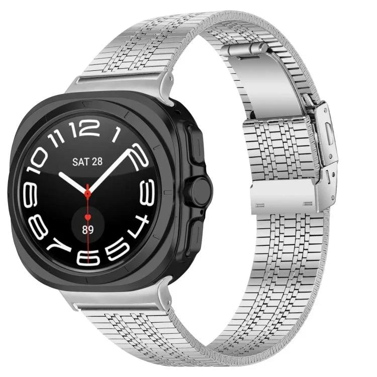 Edelstahl-Uhrenarmband mit Schildkrötenverschluss und fünf Perlen, für Samsung Galaxy Watch Ultra 47 mm / Ultra 2025