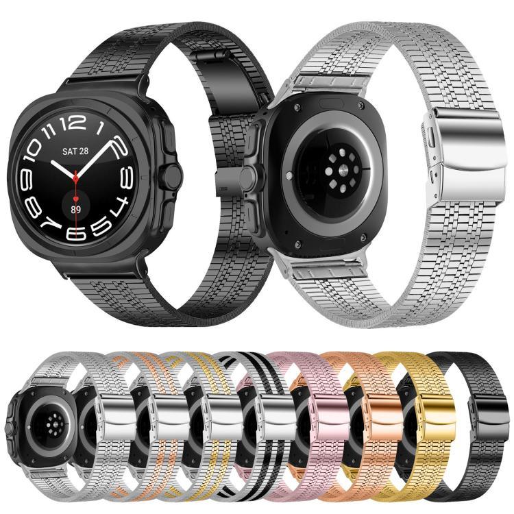 Edelstahl-Uhrenarmband mit Schildkrötenverschluss und fünf Perlen, für Samsung Galaxy Watch Ultra 47 mm / Ultra 2025