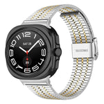 Edelstahl-Uhrenarmband mit sieben Perlen und Dornschließe, für Samsung Galaxy Watch Ultra 47 mm / Ultra 2025