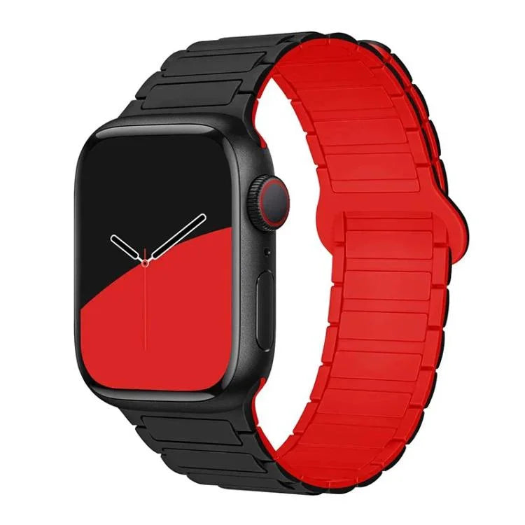 xDfind Magnetisches Silikon-Uhrenarmband mit drei Perlen, für Apple Watch 42 / 44 / 45 / 46 / 49 mm, für Apple Watch 38 / 40 / 41 / S10 42 mm