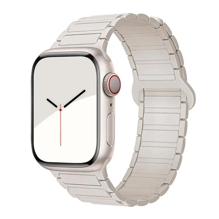 xDfind Magnetisches Silikon-Uhrenarmband mit drei Perlen, für Apple Watch 42 / 44 / 45 / 46 / 49 mm, für Apple Watch 38 / 40 / 41 / S10 42 mm