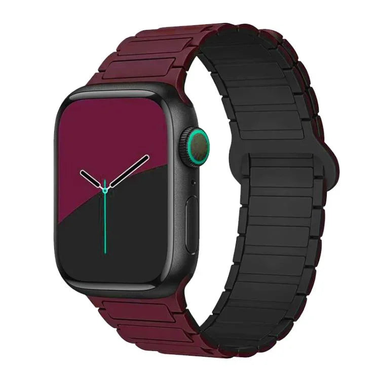 xDfind Magnetisches Silikon-Uhrenarmband mit drei Perlen, für Apple Watch 42 / 44 / 45 / 46 / 49 mm, für Apple Watch 38 / 40 / 41 / S10 42 mm