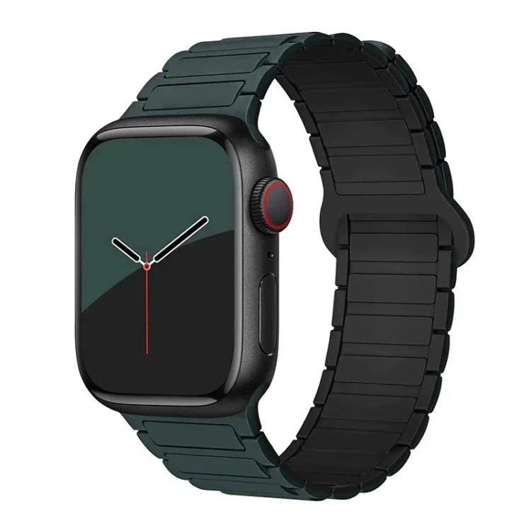 xDfind Magnetisches Silikon-Uhrenarmband mit drei Perlen, für Apple Watch 42 / 44 / 45 / 46 / 49 mm, für Apple Watch 38 / 40 / 41 / S10 42 mm