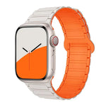 xDfind Magnetisches Silikon-Uhrenarmband mit drei Perlen, für Apple Watch 42 / 44 / 45 / 46 / 49 mm, für Apple Watch 38 / 40 / 41 / S10 42 mm