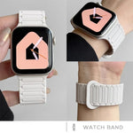 xDfind Magnetisches Silikon-Uhrenarmband mit drei Perlen, für Apple Watch 42 / 44 / 45 / 46 / 49 mm, für Apple Watch 38 / 40 / 41 / S10 42 mm