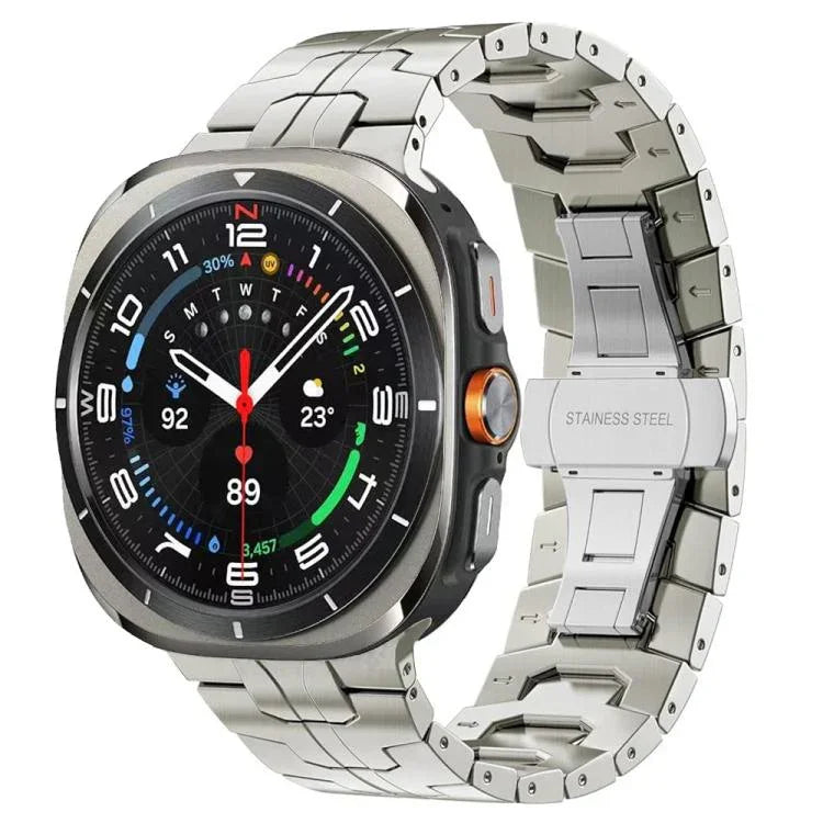Schmetterlingsschnalle Titanlegierung Uhrenarmband, für Samsung Galaxy Watch8 / Watch8 Classic
