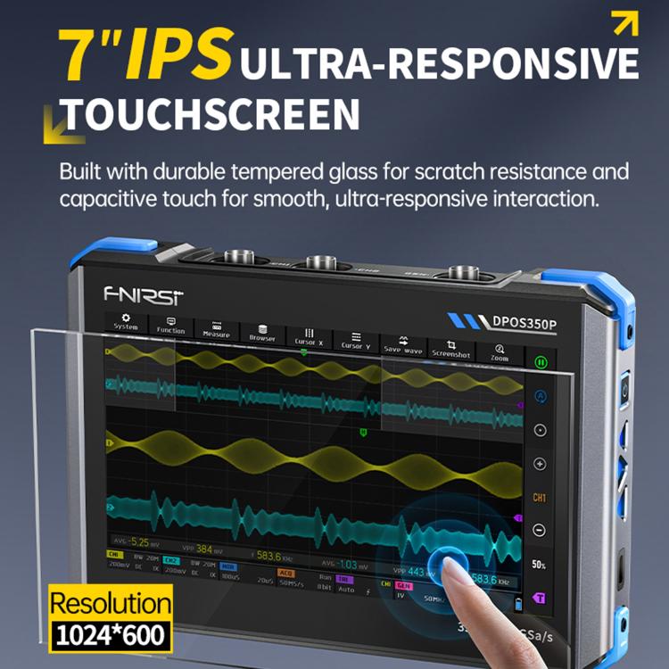 FNIRSI DPOS350P 4 in 1 7 Zoll IPS HD Touchscreen 350M Tablet-Oszilloskop, DPOS350P(US-Stecker), DPOS350P(EU-Stecker)