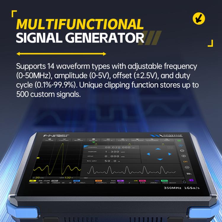 FNIRSI DPOS350P 4 in 1 7 Zoll IPS HD Touchscreen 350M Tablet-Oszilloskop, DPOS350P(US-Stecker), DPOS350P(EU-Stecker)