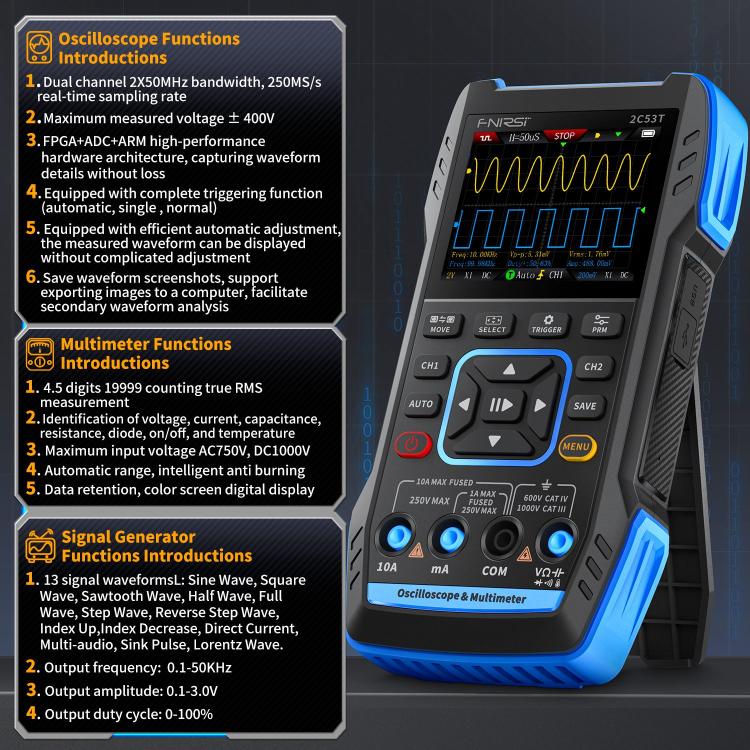 FNIRSI 2C53T Dual-Kanal 50M Digitalmultimeter, Standardversion, High-End-Version