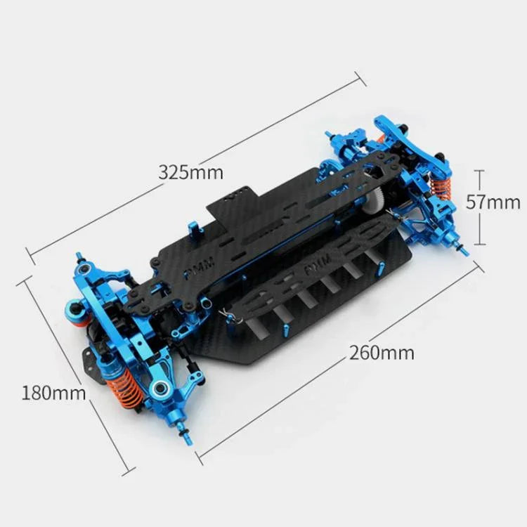 PMM Racing TT02 1:10 Kohlefaser Chassis Aluminiumlegierung RC Auto Rahmen