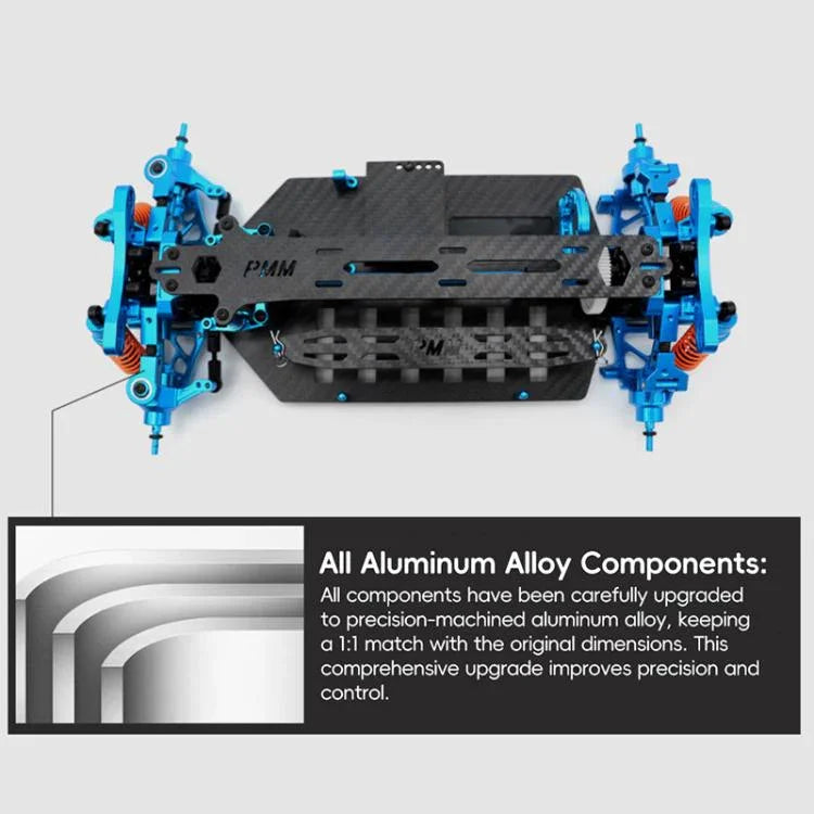 PMM Racing TT02 1:10 Kohlefaser Chassis Aluminiumlegierung RC Auto Rahmen