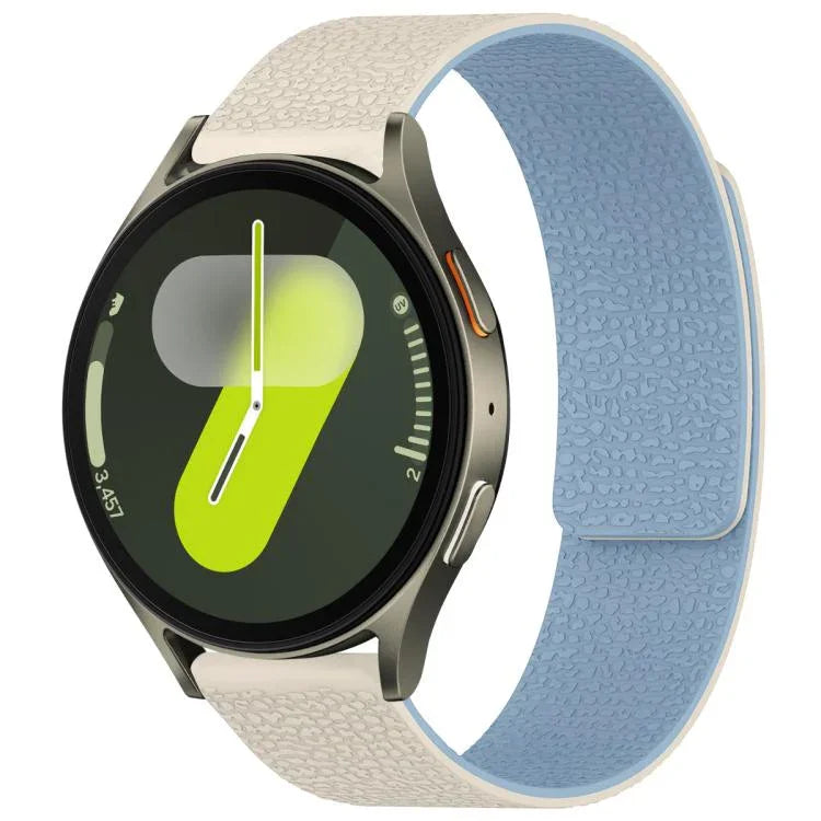 xDfind Litchi Texture Magnetic Silicone Watch Band, For Samsung Galaxy Watch Ultra/Ultra 2025, For Samsung Galaxy Watch8 / 8 Classic, For Samsung Galaxy Watch 7 / 6 / 5 / FE, For Samsung Galaxy Fit3 SM-R390