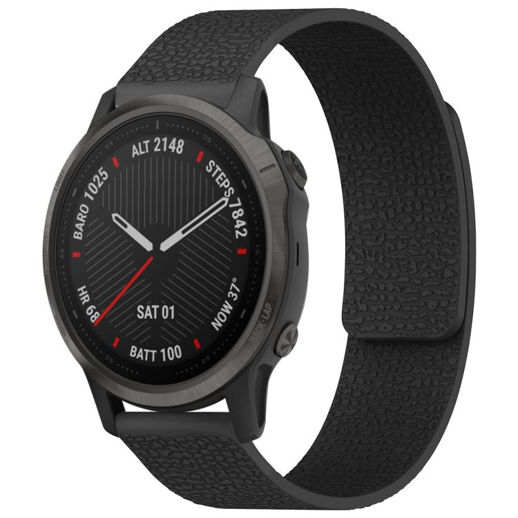 xDfind Litchi Texture Magnetic Silicone Watch Band, For Garmin Fenix 8/7X/6X/5X 26mm, For Garmin Fenix 8/7/6/5 22mm, For Garmin Fenix 8/7S/6S/5S 20mm, For Garmin Forerunner 45 / 45S / Swim 2 18mm