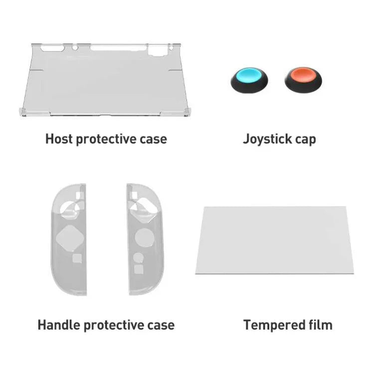 Für Nintendo Switch 2 iPlay HBS-2817 6-in-1 Controller transparente Schutzhülle