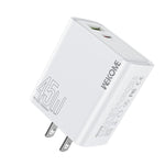 WK WP-U64 45W Kinkong Flash Charge USB+Type-C Port Schnellladegerät, EU-Stecker, UK-Stecker, US-Stecker
