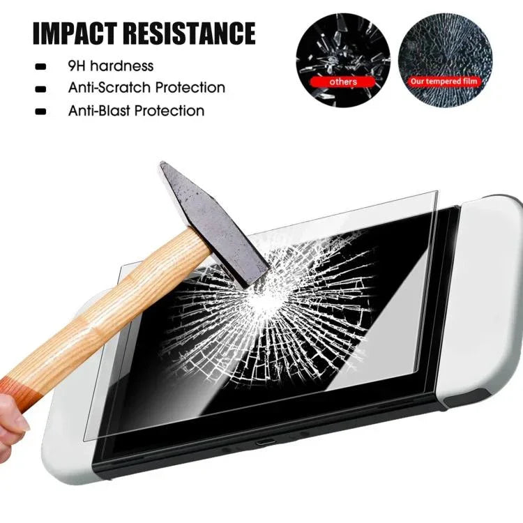 Staubfreies Lager HD Curved Edge Displayschutzfolie aus gehärtetem Glas, Für Nintendo Switch 2, Für Nintendo Switch OLED, Für Nintendo Switch