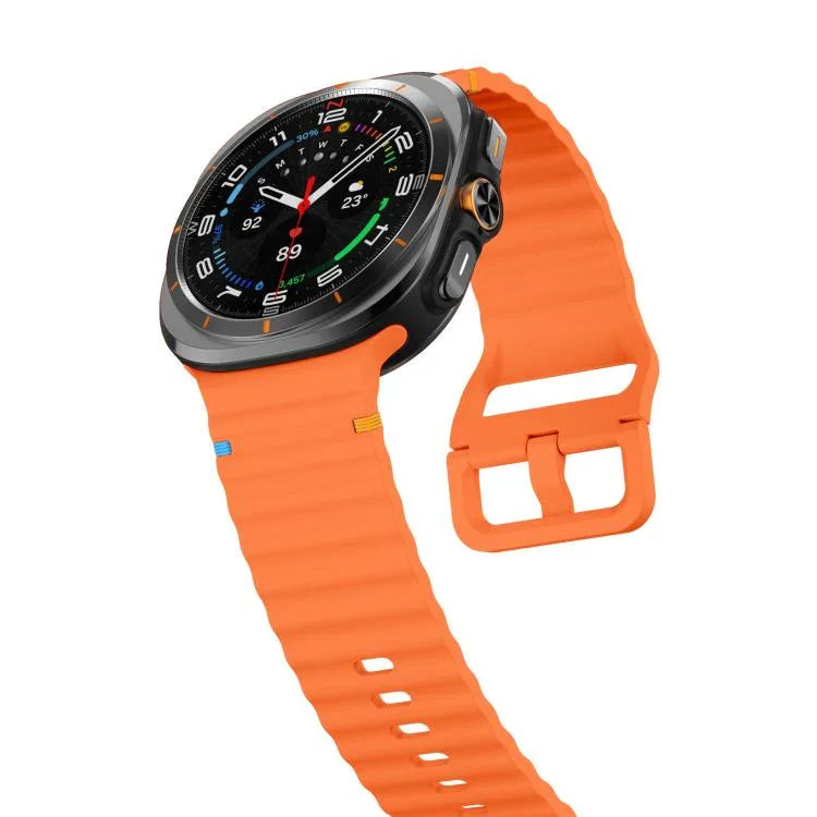 xDfind Silikon-Uhrenarmband mit Wellennaht, für Samsung Galaxy Watch Ultra 47 mm / Ultra 2025