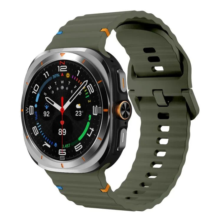 xDfind Silikon-Uhrenarmband mit Wellennaht, für Samsung Galaxy Watch Ultra 47 mm / Ultra 2025
