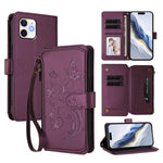 Schmetterlings-Liebesblumen Multi-Karten Reißverschluss-Geldbörse Leder-Handyhülle, Für iPhone 11 Pro Max, Für iPhone 11, Für iPhone 11 Pro, Für iPhone X / XS, Für iPhone XR, Für iPhone XS Max
