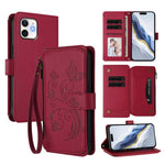 Schmetterlings-Liebesblumen Multi-Karten Reißverschluss-Geldbörse Leder-Handyhülle, Für iPhone 11 Pro Max, Für iPhone 11, Für iPhone 11 Pro, Für iPhone X / XS, Für iPhone XR, Für iPhone XS Max