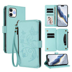 Schmetterlings-Liebesblumen Multi-Karten Reißverschluss-Geldbörse Leder-Handyhülle, Für iPhone 11 Pro Max, Für iPhone 11, Für iPhone 11 Pro, Für iPhone X / XS, Für iPhone XR, Für iPhone XS Max