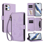 Schmetterlings-Liebesblumen Multi-Karten Reißverschluss-Geldbörse Leder-Handyhülle, Für iPhone 11 Pro Max, Für iPhone 11, Für iPhone 11 Pro, Für iPhone X / XS, Für iPhone XR, Für iPhone XS Max