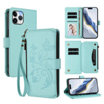 Schmetterlings-Liebesblumen Multi-Karten Reißverschluss-Geldbörse Leder-Handyhülle, Für iPhone 11 Pro Max, Für iPhone 11, Für iPhone 11 Pro, Für iPhone X / XS, Für iPhone XR, Für iPhone XS Max