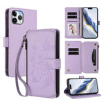 Schmetterlings-Liebesblumen Multi-Karten Reißverschluss-Geldbörse Leder-Handyhülle, Für iPhone 11 Pro Max, Für iPhone 11, Für iPhone 11 Pro, Für iPhone X / XS, Für iPhone XR, Für iPhone XS Max