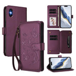 Schmetterlings-Liebesblumen Multi-Karten Reißverschluss-Geldbörse Leder-Handyhülle, Für iPhone 11 Pro Max, Für iPhone 11, Für iPhone 11 Pro, Für iPhone X / XS, Für iPhone XR, Für iPhone XS Max