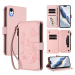 Schmetterlings-Liebesblumen Multi-Karten Reißverschluss-Geldbörse Leder-Handyhülle, Für iPhone 11 Pro Max, Für iPhone 11, Für iPhone 11 Pro, Für iPhone X / XS, Für iPhone XR, Für iPhone XS Max