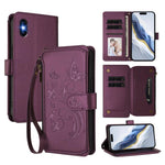 Schmetterlings-Liebesblumen Multi-Karten Reißverschluss-Geldbörse Leder-Handyhülle, Für iPhone 11 Pro Max, Für iPhone 11, Für iPhone 11 Pro, Für iPhone X / XS, Für iPhone XR, Für iPhone XS Max
