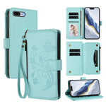 Schmetterlings-Liebesblumen Multi-Karten Reißverschluss-Geldbörse Leder-Handyhülle, Für iPhone 7 Plus / 8 Plus