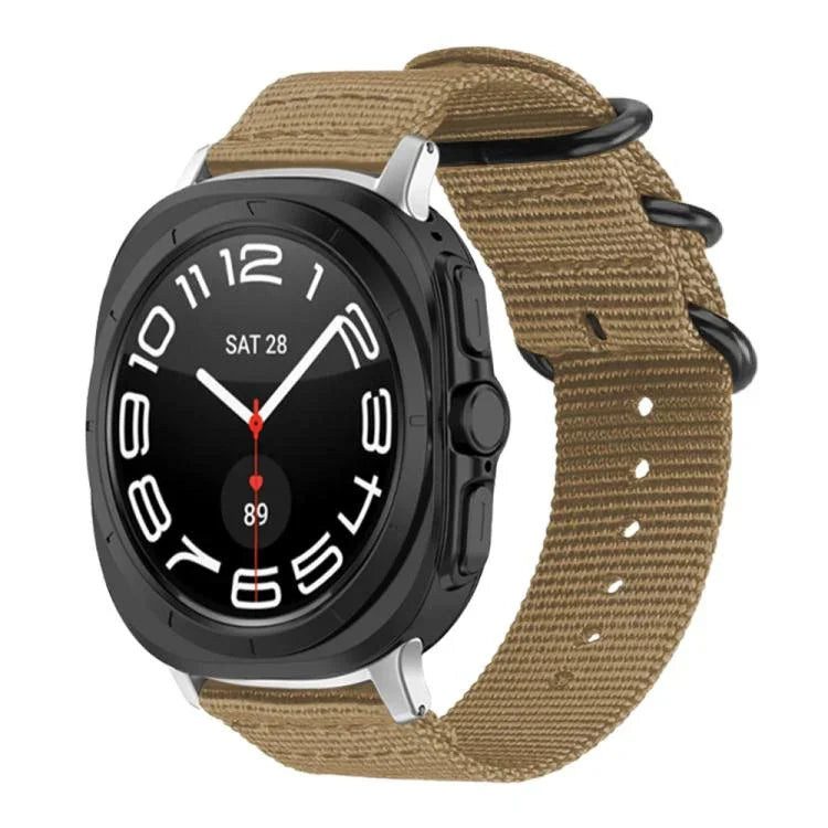 xDfind Uhrenarmband aus Nylon-Canvas mit Ringverschluss, passend für Samsung Galaxy Watch Ultra / Ultra 2025, Samsung Galaxy Watch8 / 8 Classic, Samsung Galaxy Watch 7 / 6 / 5 / FE und Samsung Galaxy Fit3 SM-R390
