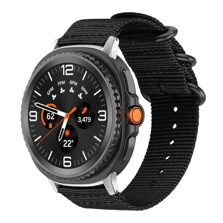 xDfind Uhrenarmband aus Nylon-Canvas mit Ringverschluss, passend für Samsung Galaxy Watch Ultra / Ultra 2025, Samsung Galaxy Watch8 / 8 Classic, Samsung Galaxy Watch 7 / 6 / 5 / FE und Samsung Galaxy Fit3 SM-R390