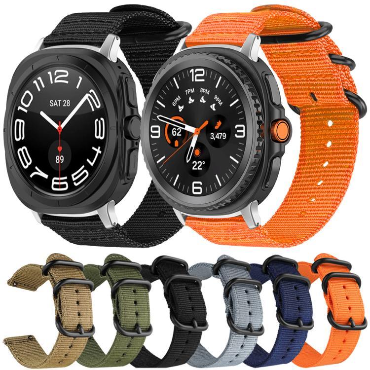 xDfind Uhrenarmband aus Nylon-Canvas mit Ringverschluss, passend für Samsung Galaxy Watch Ultra / Ultra 2025, Samsung Galaxy Watch8 / 8 Classic, Samsung Galaxy Watch 7 / 6 / 5 / FE und Samsung Galaxy Fit3 SM-R390