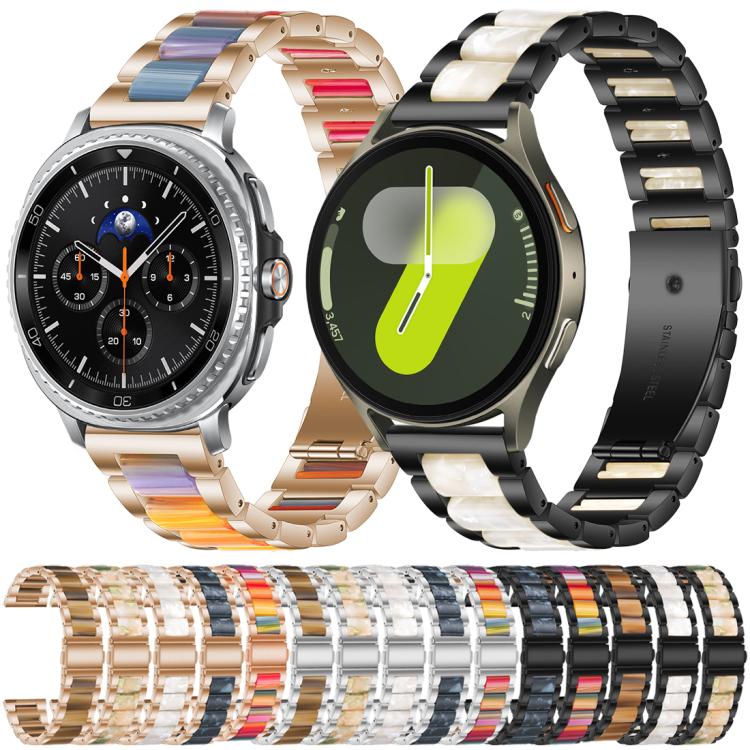 xDfind Drei Perlen Metall-Harz-Uhrenarmband, Für Samsung Galaxy Watch Ultra/Ultra 2025, Für Samsung Galaxy Watch8 / 8 Classic, Für Samsung Galaxy Watch 7 / 6 / 5 / FE