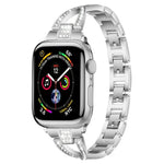 xDfind X-förmiges, einreihiges Metall-Uhrenarmband mit Diamanten, passend für Apple Watch 42 / 44 / 45 / 46 / 49 mm, Apple Watch 38 / 40 / 41 / S10 42 mm