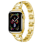 xDfind X-förmiges, einreihiges Metall-Uhrenarmband mit Diamanten, passend für Apple Watch 42 / 44 / 45 / 46 / 49 mm, Apple Watch 38 / 40 / 41 / S10 42 mm